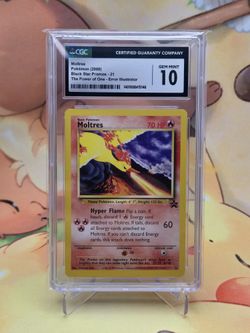Moltres Black Star Promo 21 (2000) Aoki Error CGC 10