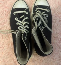 Black high top platform Converse
