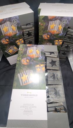 Threshold Brand Outdoor String Lights Metal Star Weather Resistant  - 6 Boxes - Brand New