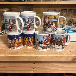 Holiday  Mugs  - 7 Total 