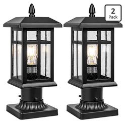 🚨 NEW 2-Pack Outdoor Post Lights w/ Glass – Yard Lamp $69.99 MUST GO!