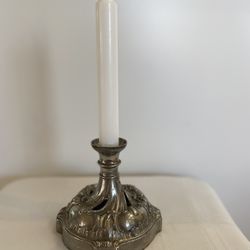 Rare 19th Century Depose Paris Pewter Vintage French Pewter Candle Holder