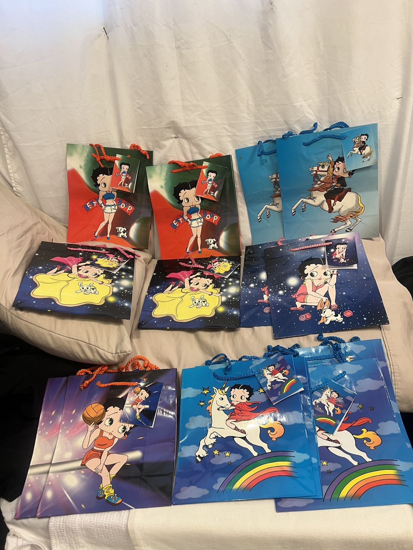 Lot Of 14 Vintage Betty Boop Collectibles, Gift Bags