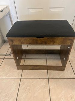 Wood Storage Bench with Padded Seat 24x13.5 inches and height 20 inches