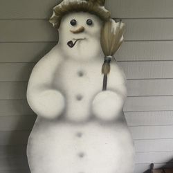 Snowman “boardwalk” LARGE  Figurine.  Signed…