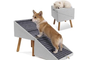 Ziluce 2-in-1 Dog Stairs & Ottoman 17in - Never Used, $85 New