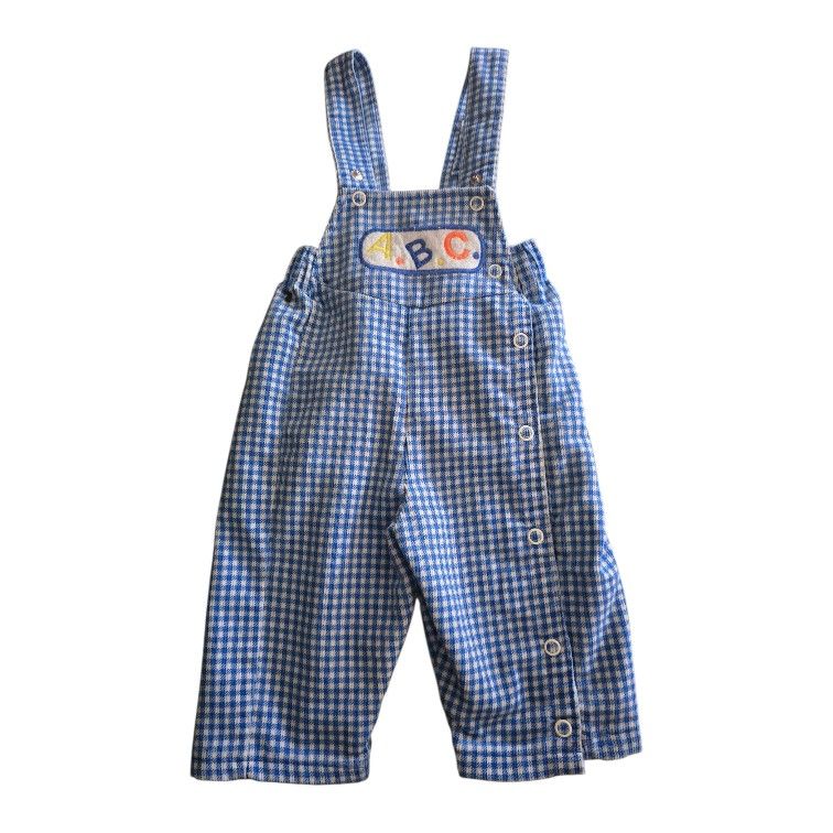 Vintage Buster Brown ABC Plaid Overalls 3-6 Months