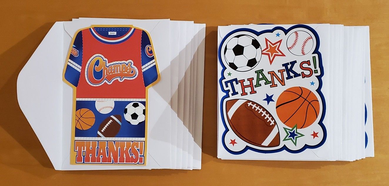 NEW Sports Thank You Cards (Qty. 23)
