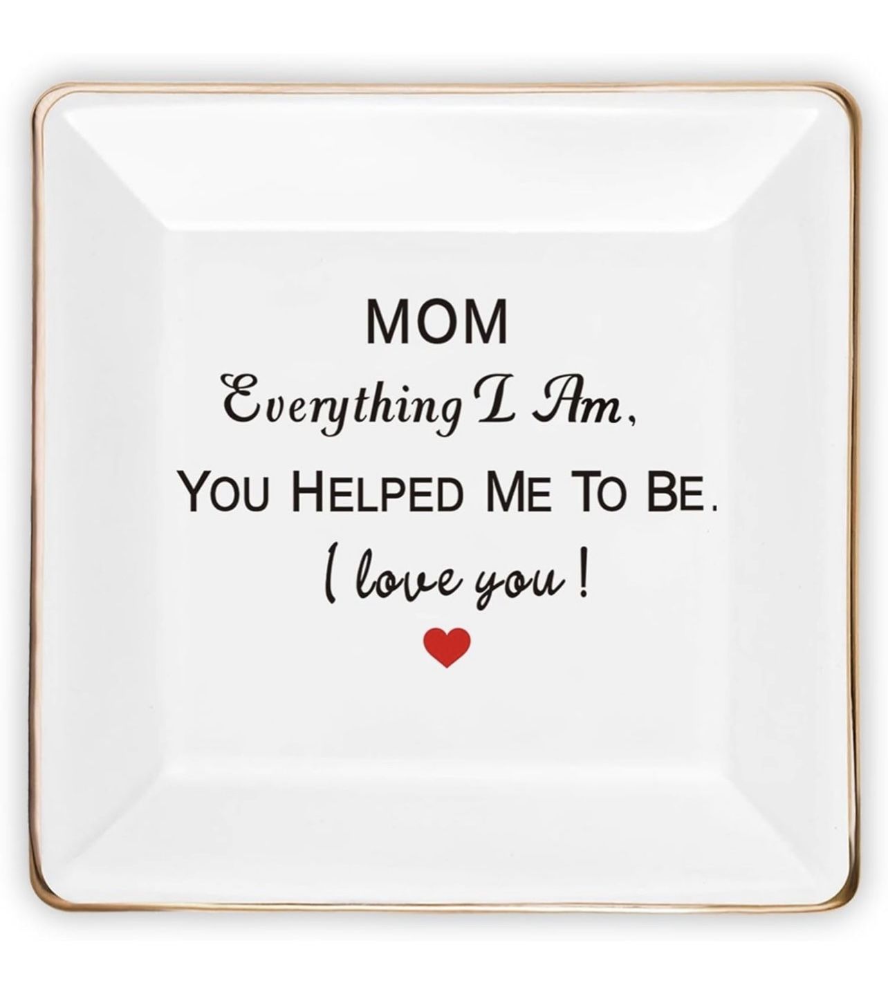 Mothers Day Mom Gifts from Daughter Son,Jewelry Tray Ceramic Ring Dish Decorative Presents for Mother,Personalized Birthday Gifts for Mama Wife from H