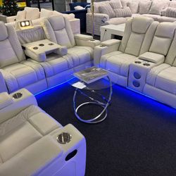3pc Recliners White 