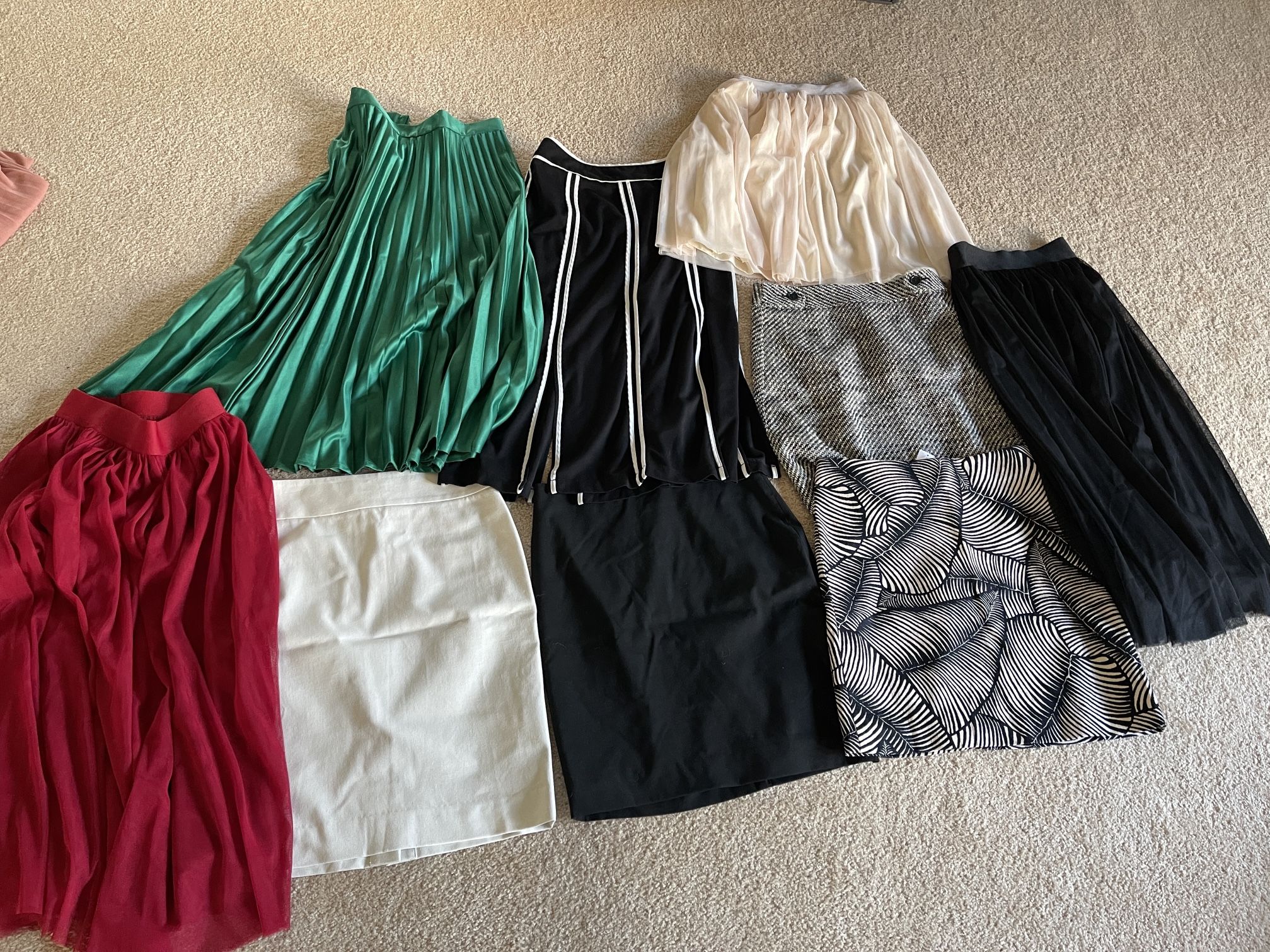 Bundle - 9 Tulle, Midi, A line skirts