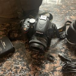 Nikon D5100 digital camera with EXTRA LENS, memory cards & softbox