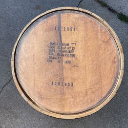 Jim Beam whiskey barrel table