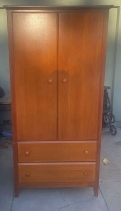 Wood Armoire Wardrobe with Drawers