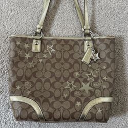 ⭐️Coach Metallic Star Tote Bag Rare⭐️ 