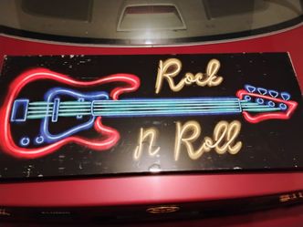 Rock & Roll wood frame wall art