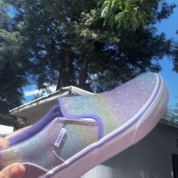 Sparkle Glitter Vans Youth Slip Ons