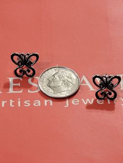 Retired James Avery Silver Spring Butterfly Hook On earrings excellent condition