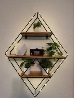 Boho Wall Decor Shelf w/ Lights
