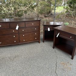 Wooden Dresser And Night Stands