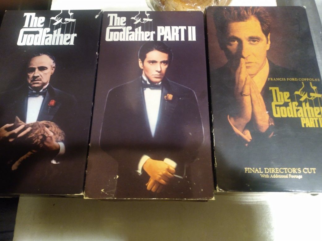 Vintage Collectible Godfather Part 1 ,2 And 3 VHS Tapes