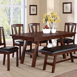 Brown Dining Table Set 