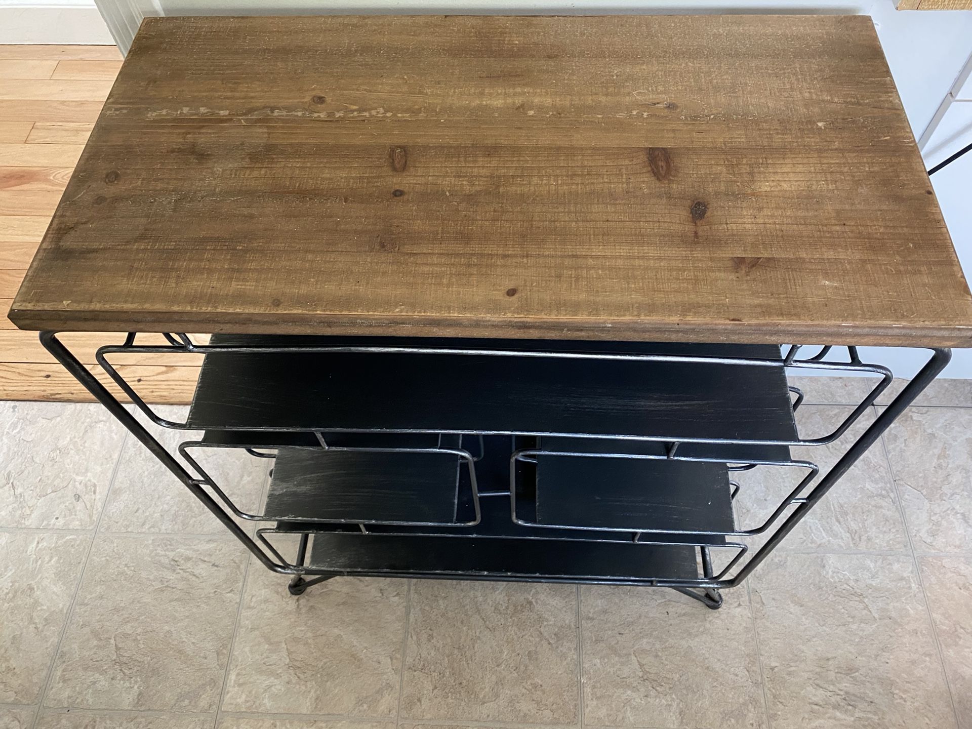 Metal kitchen storage table