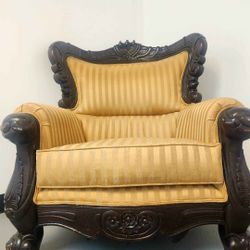 Large Ebonized Throne Chair