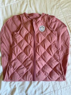 Dreamland Baby Quilted Zip-Up Vest Dusty Rose XL