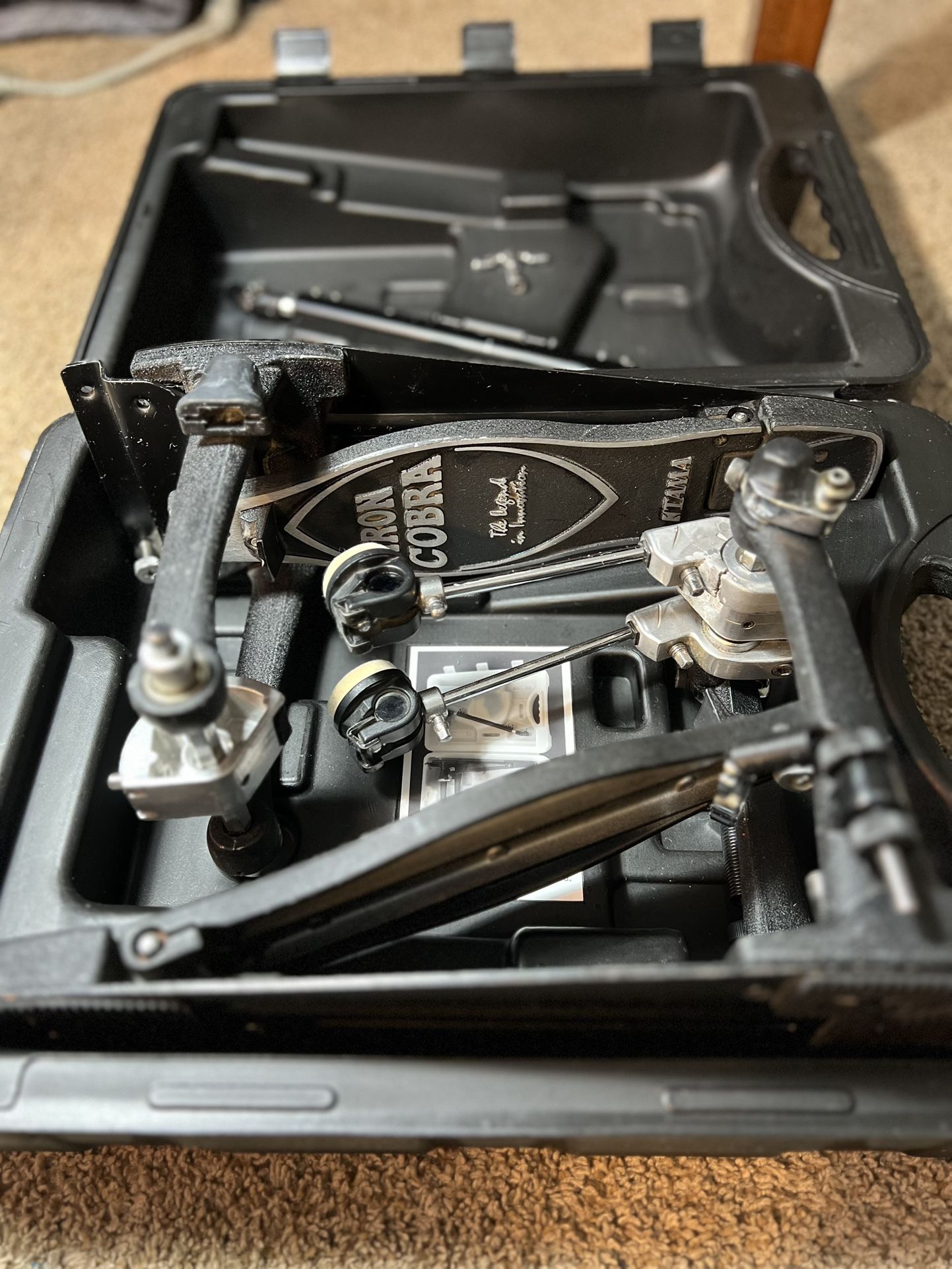 IRON COBRA Double Kick Drum Pedal with Case