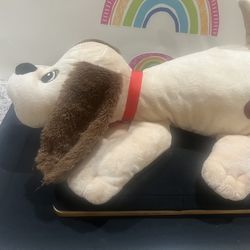 ADORABLE PLUSH  POUND PUPPY!!  15 INCH TAN AND BROWN! SUPER  SOFT , LIKE NEW