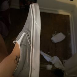 Light Grey Slip On Vans