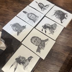 Vintage old sketches native Americans 1800s drawings incredible