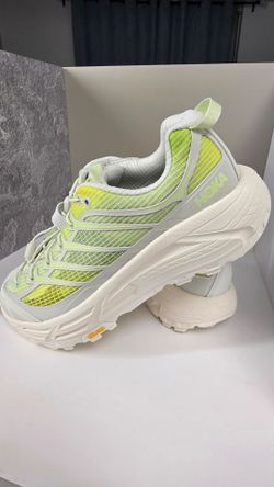 HOKA Mafate Three2 Grid Trail Running Shoes Lime Green White Men’s US 10 New Without Box