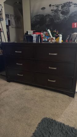 Brown long dresser