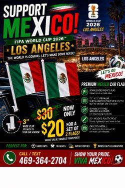 🇲🇽 Mexico FIFA World Cup 2026 Car Flags – SALE! 🇲🇽 Corona/ Norco