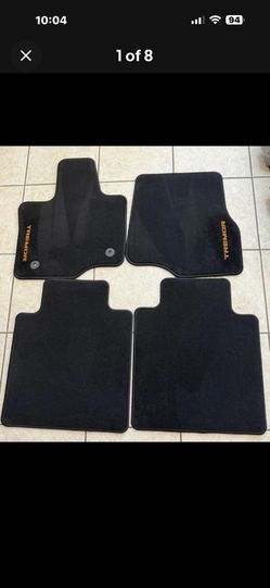 Ford OEM 21-23 F150 DR2 TREMOR Floor Mats Black Embroidered Gold Logo Carpet