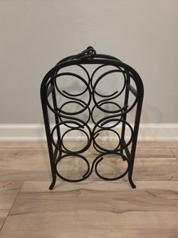 Elegant Oenophilia Arch 6 Bottle Wine Rack Black Metal