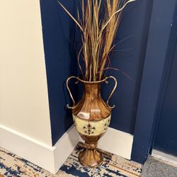 25 inch decorative metal vase with dry vase fillers