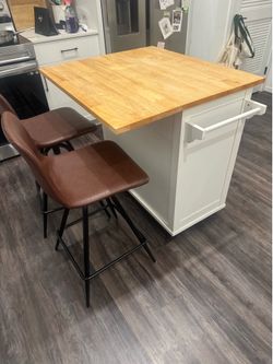 Island counter top and stools