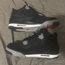 Air Jordan 4 Black Canvas Sneakers