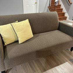 70x32x34 gorgeous love seat & accent chair from crate & barrel-$500 W Free Pillows. .great for small space 