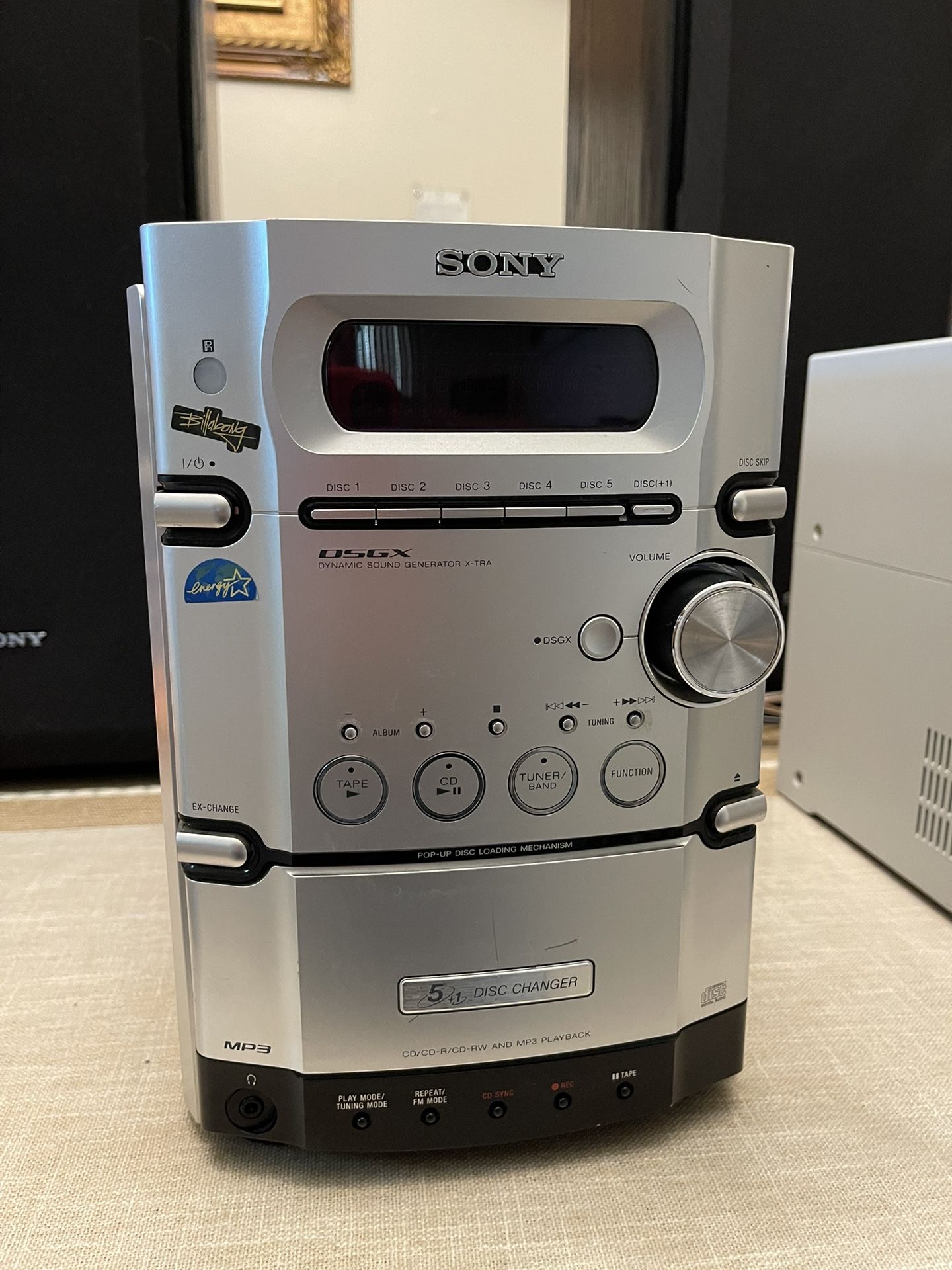 Sony Stereo DSGX Dinamic Sound Generator X Tra.5 Disc MP3.