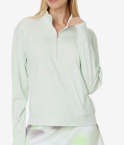 light green adidas Ultimate365 Half-Zip Layering Sweater Size L