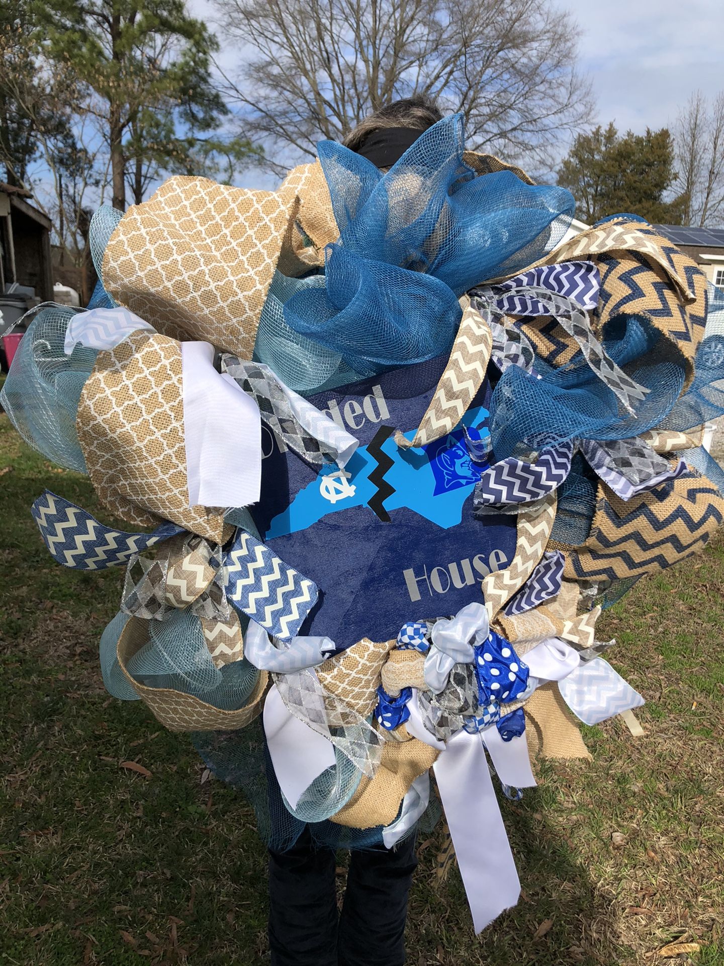 Carolina/ Duke Divided wreath
