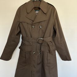 NWOTH.K Matsuzakaya Double Breasted Brown Trench Coat Zip-in Lining Men’s Size L