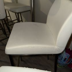 Bar Table With 6 White Chairs 