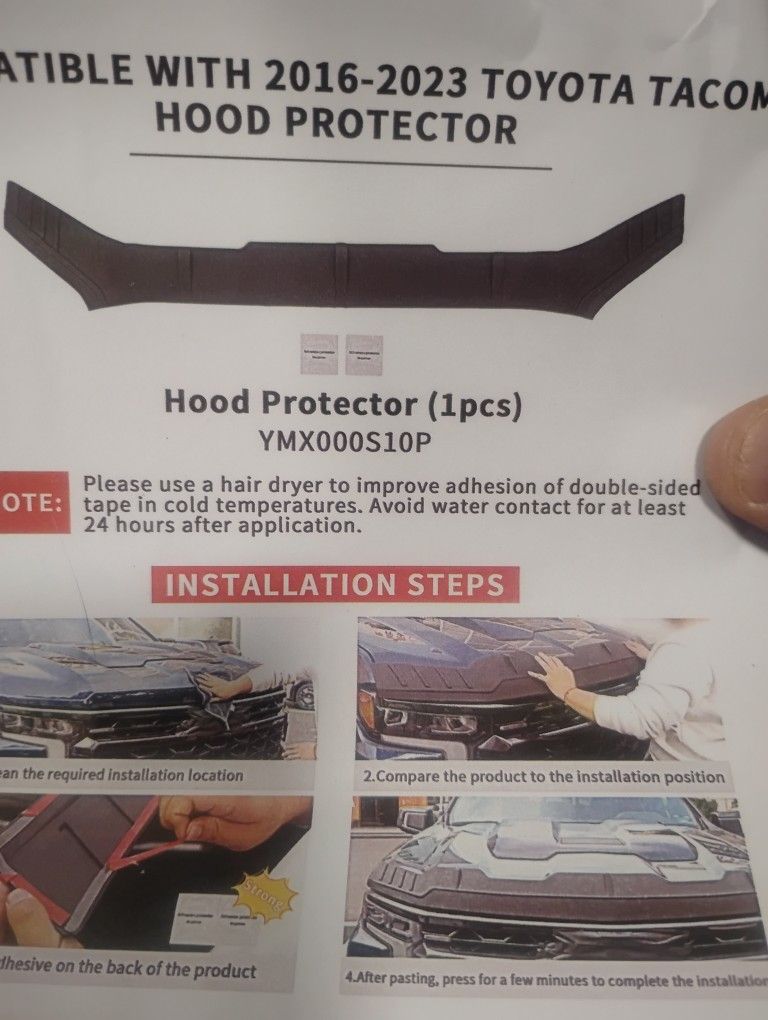 2016-2023 Toyota Tacoma Hood Protector (Roll On Type)