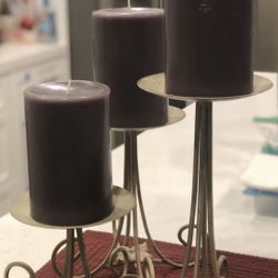 Three Candles and Holders