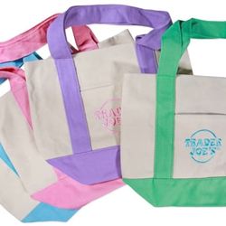 Mini Pastel Canvas Tote Bags